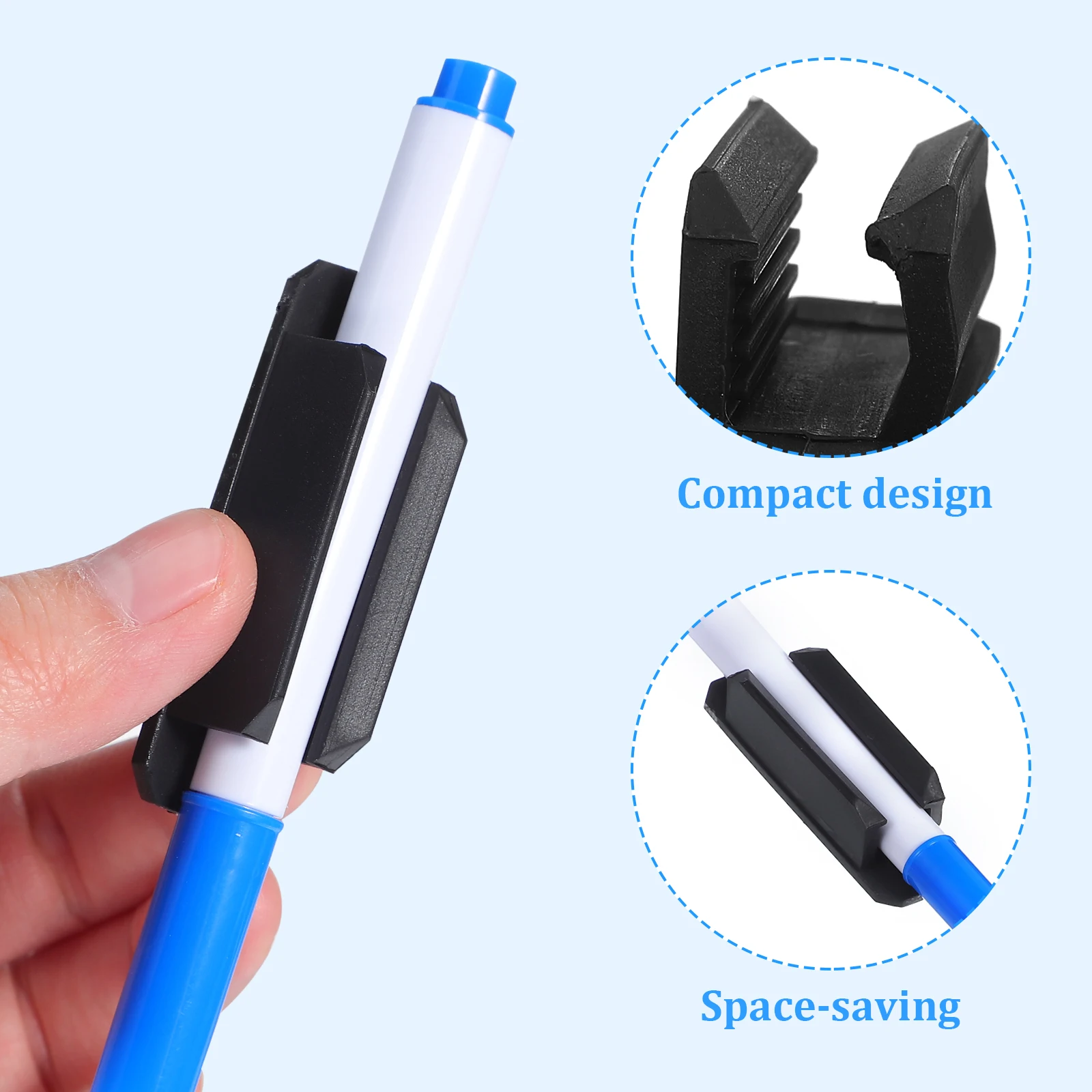 

8 Pcs Black Silicone Pen Holder 5 5cm Desk Accessories Sturdy Wear Resistant Easy Storage Wall Mounted Space