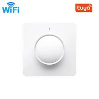 Tuya Smart WiFi Dimmer Light Switch Rotary Infinite Dimmable Wall Switch EU Touch Dimming Panel Switch Support Alexa Google