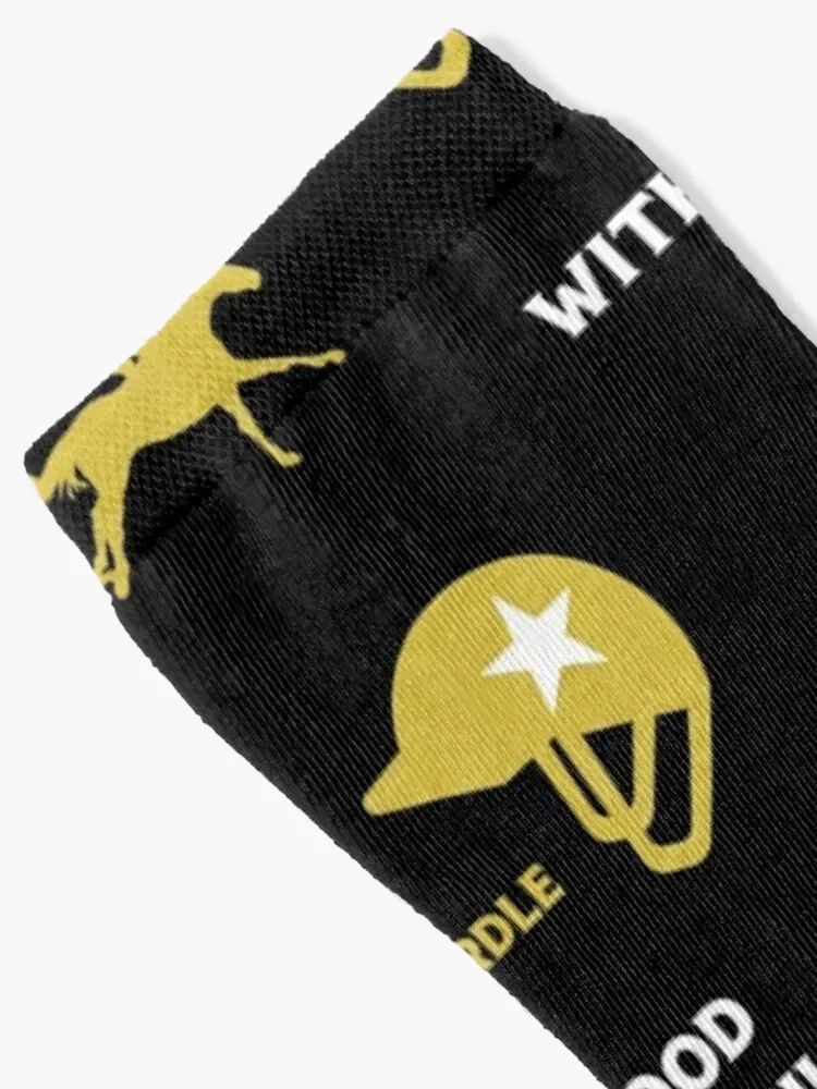 Funny Cheltenham Gold Horse Race March - Funny Horse Race Gifts - Race Cup Day - Racing And Beer Socks