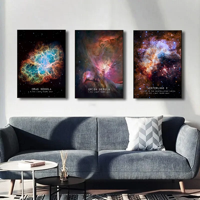 Póster espacial del universo, velo, Roseta, nebulosa, agujero negro, pintura en lienzo de galaxia, imágenes artísticas de pared modernas, decoración del hogar para dormitorio