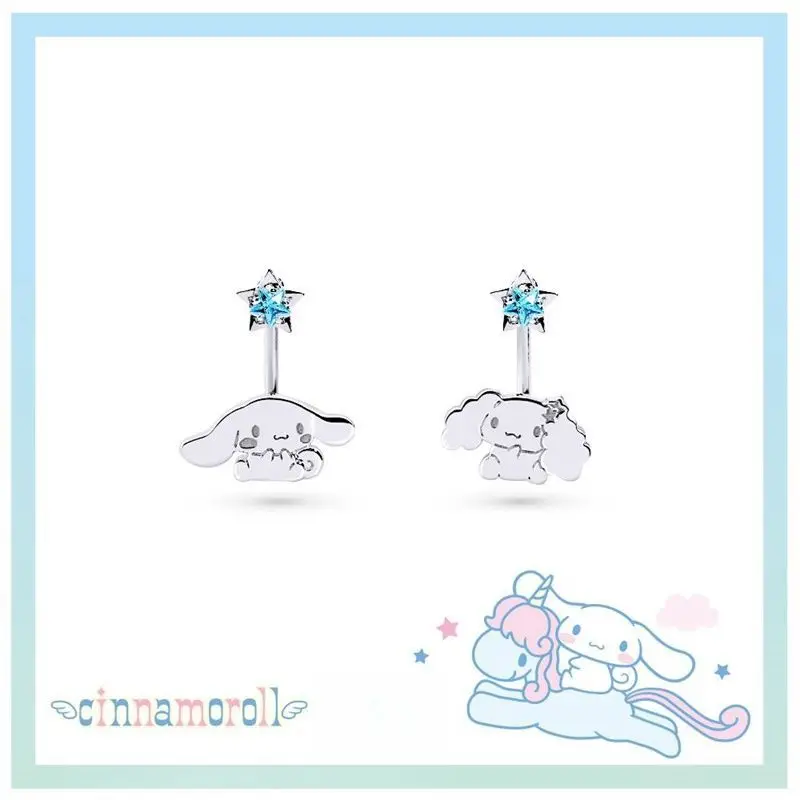 Cinnamoroll Anime Kawaii MINISO Ins Star Earrings Cute Cartoon Ins Fashion Rings Bracelet Birthday Lovely Gifts for Kids