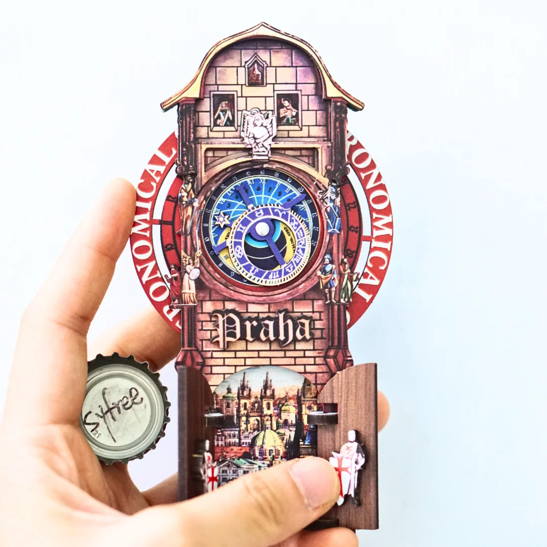 

1pc, rotatable fridge sticker, Prague square fridge sticker, Czech fridge sticker, Czech travel decorations