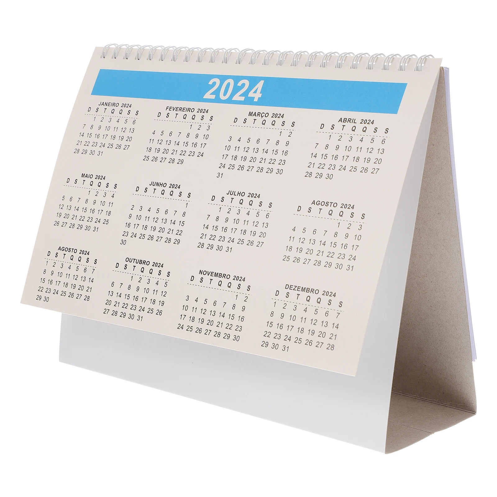 

2024 Standing Desk Mini Paper For Home Office Brazil Holiday Clear Print Space Saving Simple Style Desktop 2024