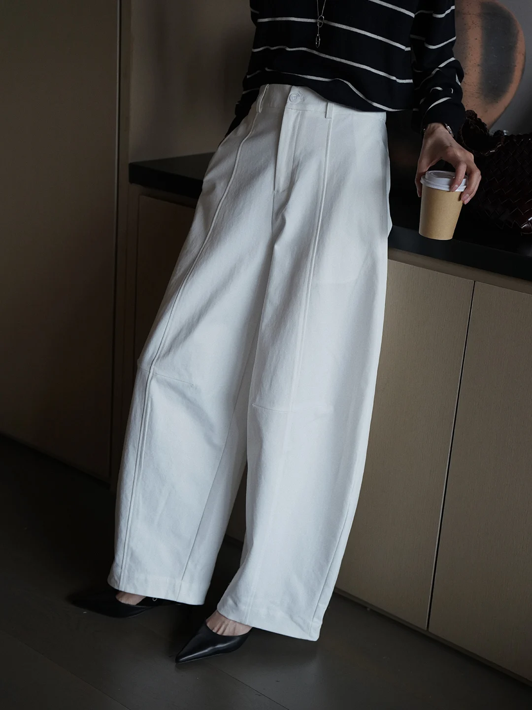 

High Waist Wide Leg Casual Pants Women's White Loose Fit Slimming Knife Spring 2026 New Style Versatile Commute Pants