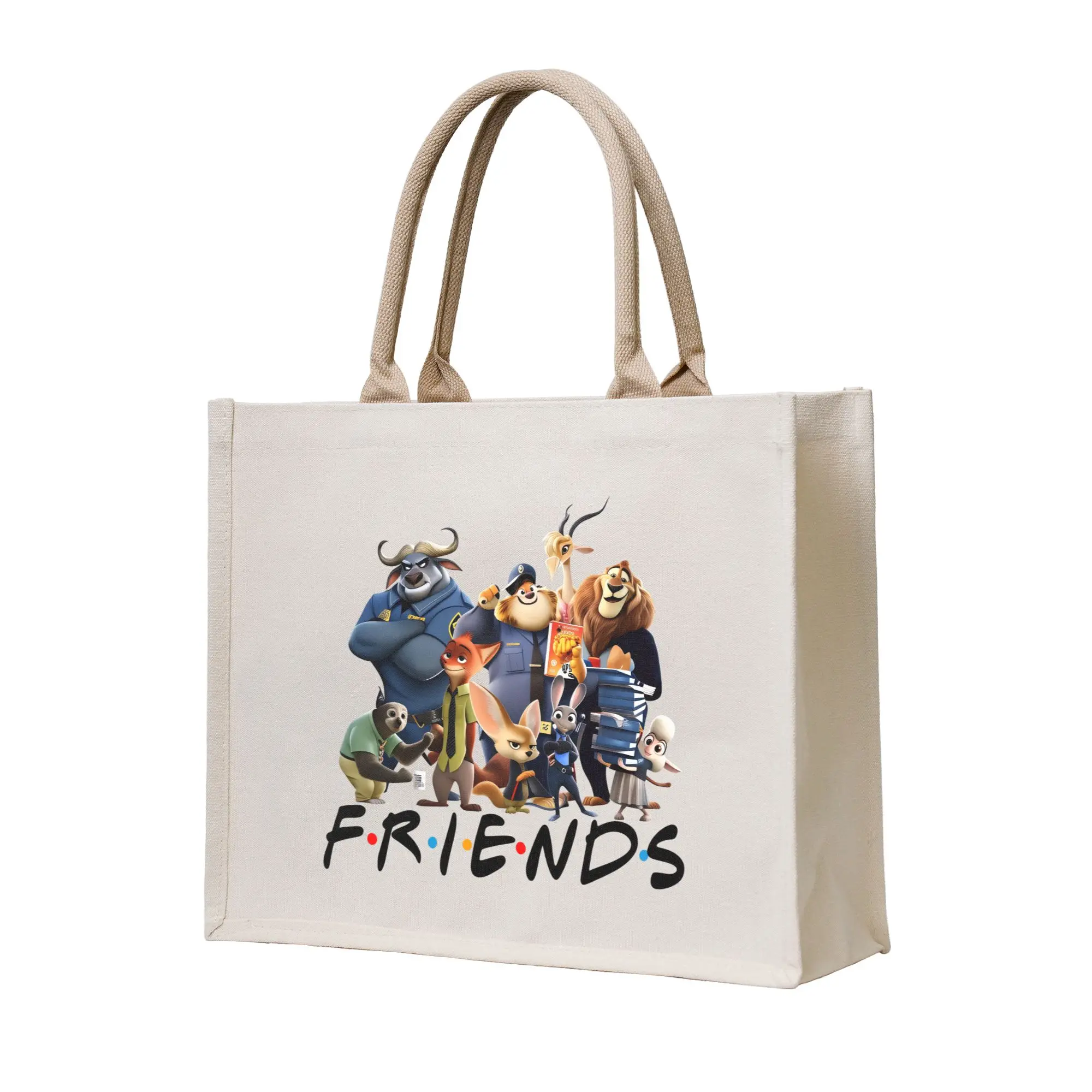 

Сумка-шоппер с мультяшным принтом Z-Zootopia Friends, женская, портативная, большой вместимости, для продуктов, в стиле аниме