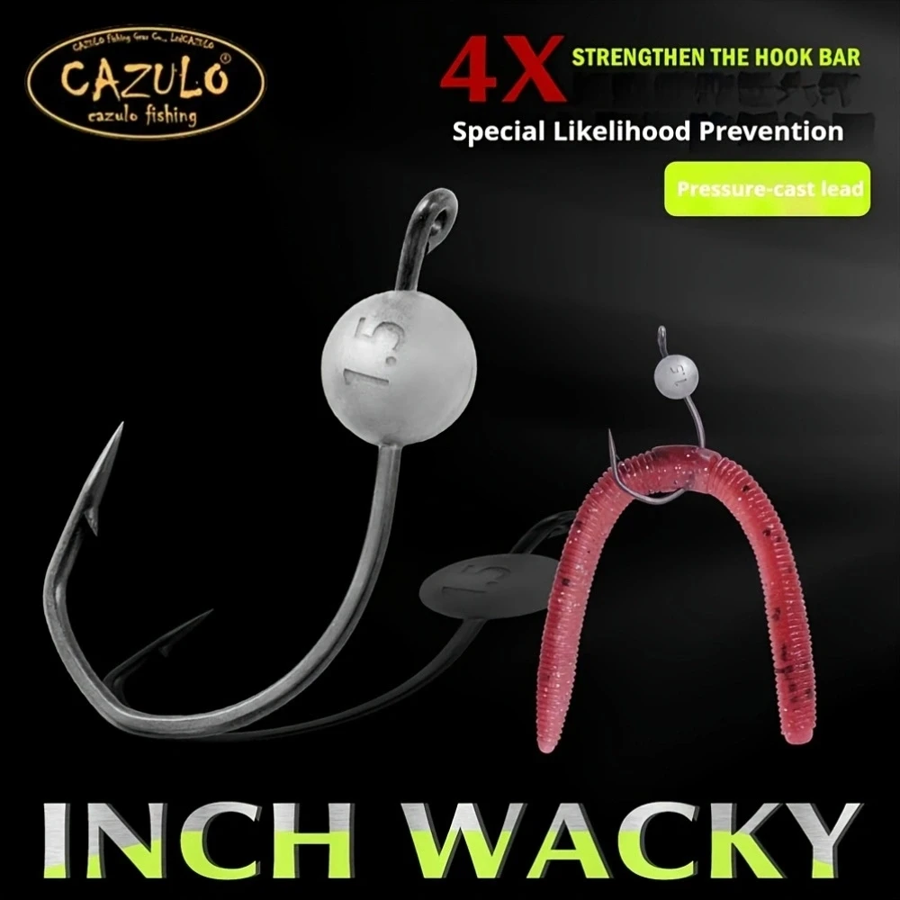 CAZULO 5PCS Precision Weighted Jig Heads One-Piece Casting Technology Long Cast Special Lure Fishing Hooks