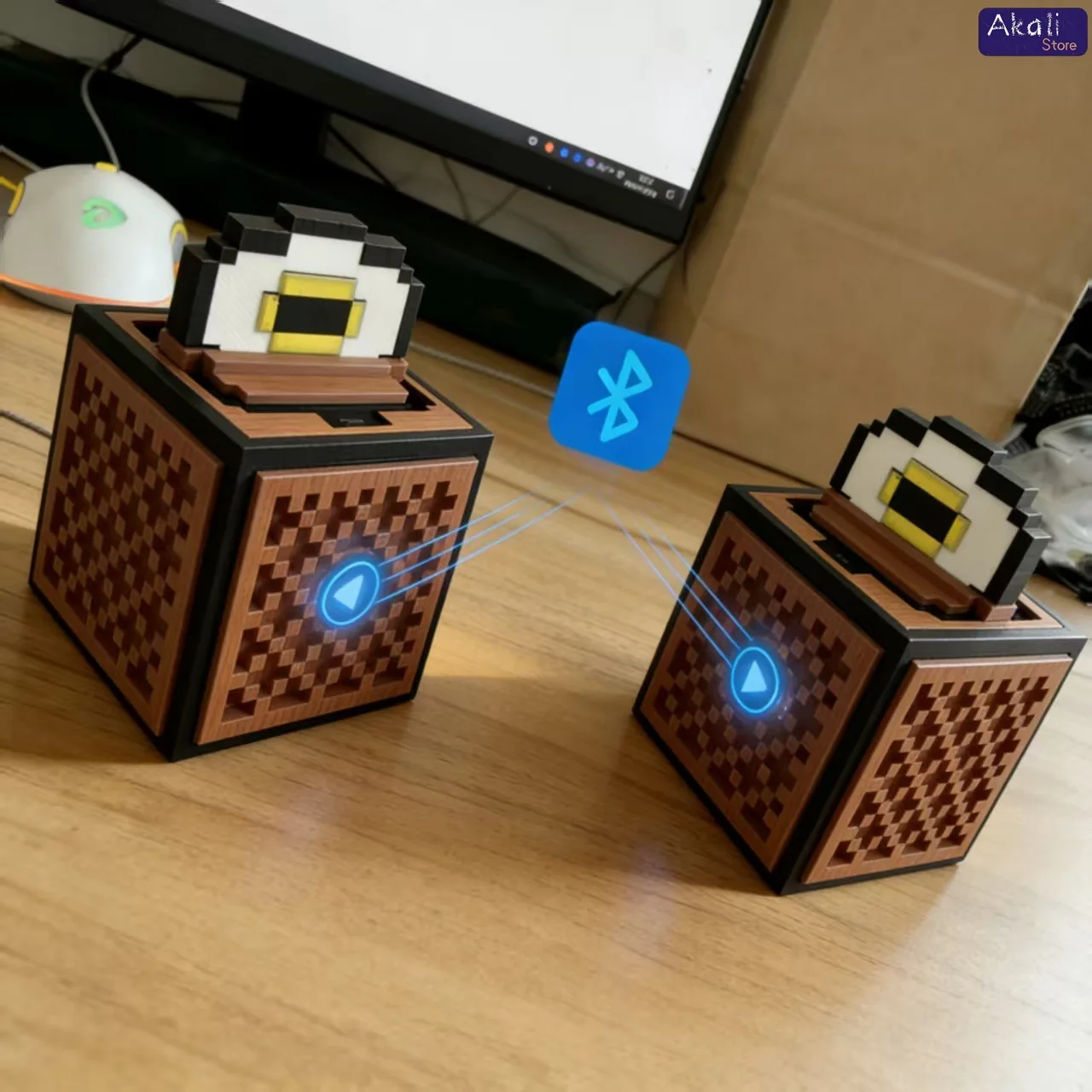 

3D-печатная Bluetooth-колонка в стиле ретро-игр с пиксельным дизайном, беспроводная, для декора рабочего стола, креативный игровой подарок