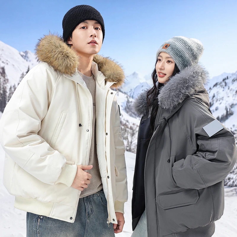 

Korean Fashion Casual Hooded Unisex Parkas Hot Sale Quality Thickened Warm Men Jackets New Vintage Women Cotton Overcoats Warm