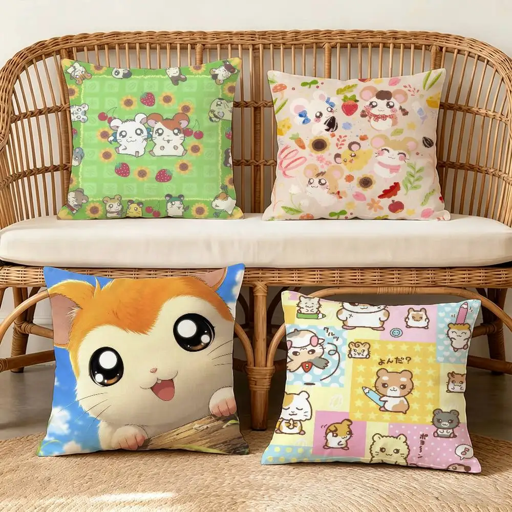 Anime HamtaroS cute   Cushion Cover Car Throw Pillow Case For Sofa Car Christmas Gift