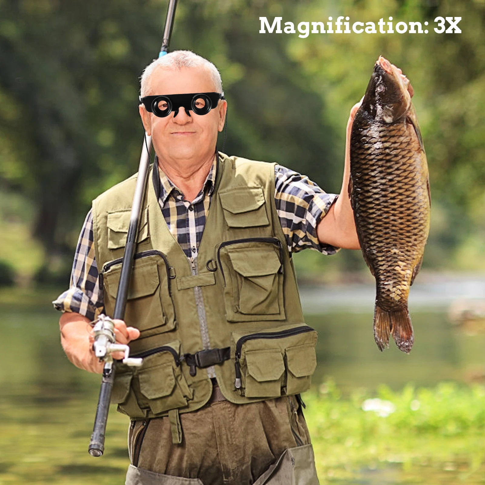 

1pc Head-Mounted Telescope Compact Binocular For Concert Watching Camping Cycling Roof Prism Vision Adjustment