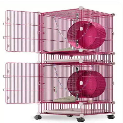 Household stainless steel glider squirrel small animal wire mesh tray with casters stackable