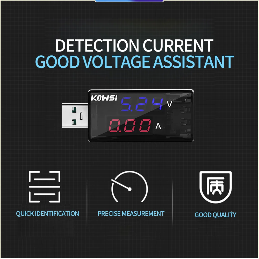 Red+Blue Dual USB Current Voltage Tester DC Digital Battery Charger Voltmeter Ammeter Detector Power Bank Charger Indicator