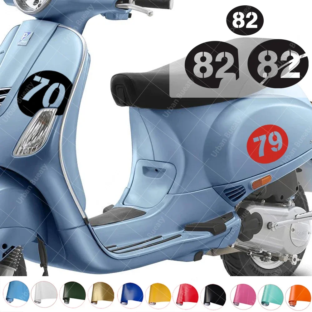 75th Anniversary Motorcycle number 69-85 Decal For Piaggio Vespa 946 GTV 150 50 Sprint Sei Giorni Picnic GTS 300 super Primavera