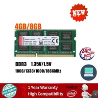 Memoria RAM DDR3 DDR3L de 4GB 8GB para portátil SODIMM 1333/1666MHz 204 pines 1.35V/1.5V RAM PC3-10600 12800 RAM para laptop
