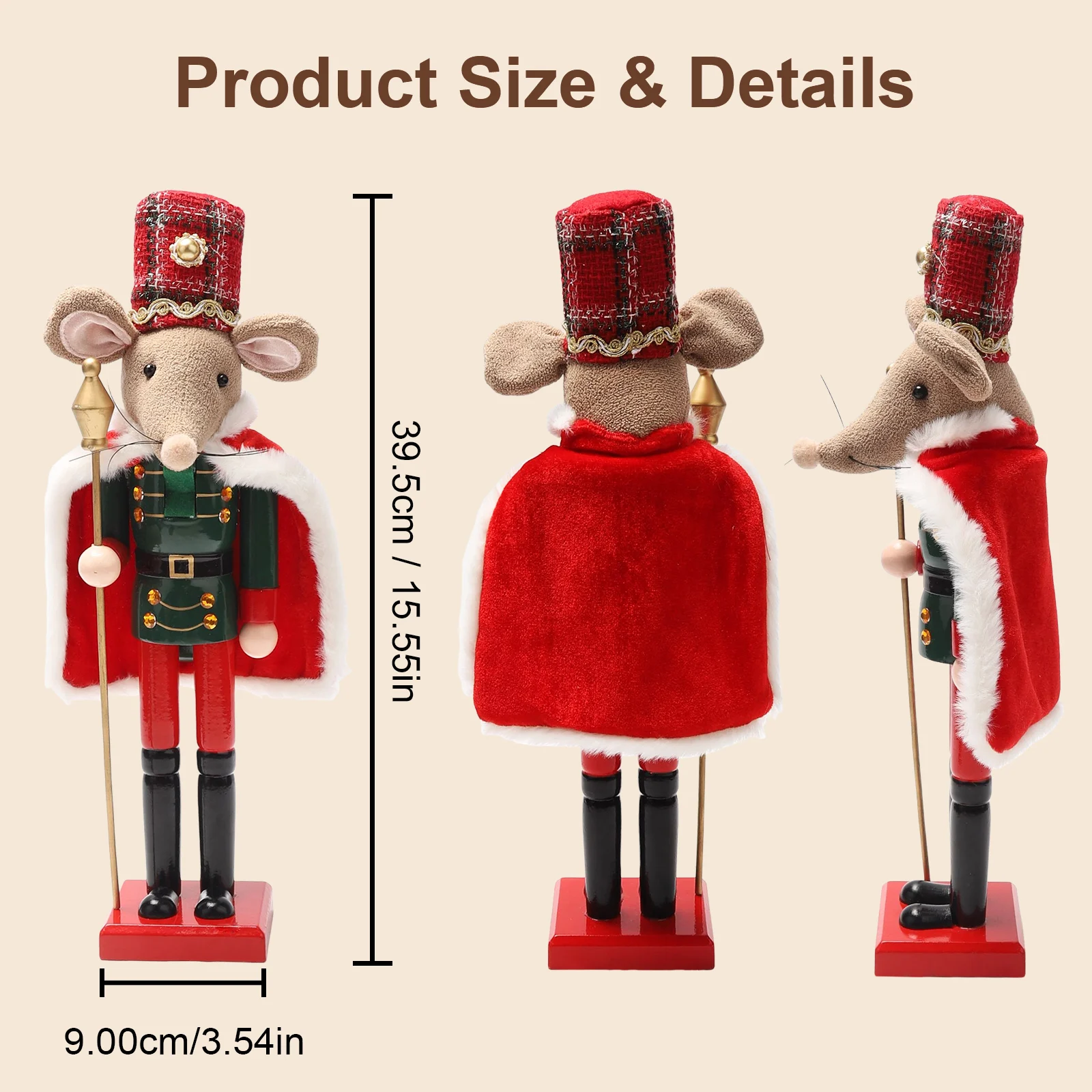 Black Bear Soldier Nutcracker for Christmas, Funny Woodland Lodge Gift for Cabin Owners, Unique Holiday Shelf Decor Collectible Men & Women