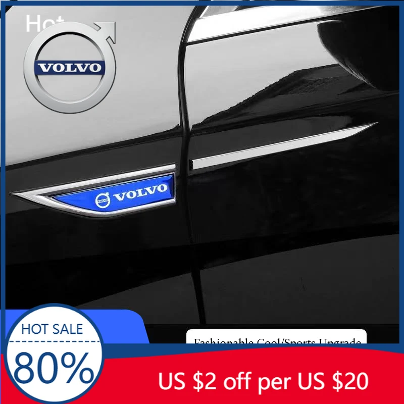 

Steering Covers 2Pcs Metal Emblem Stickers Car Body Decals Accessories For Volvo XC90 V90 V60 XC60 V40 EC40 EX40 S80 S60 S90 C40