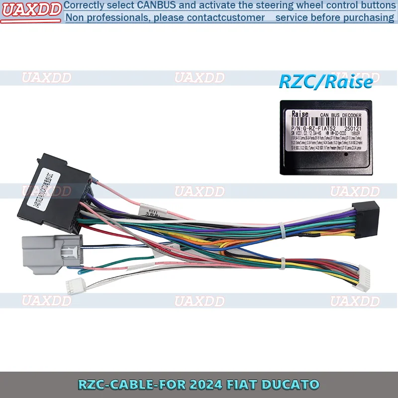 Para FIAT Coma 2004-2010 para 2024 FIAT DUCATO tablero multimedia decodificador de navegación caja canbus cable adaptador de arnés de vídeo Coche
