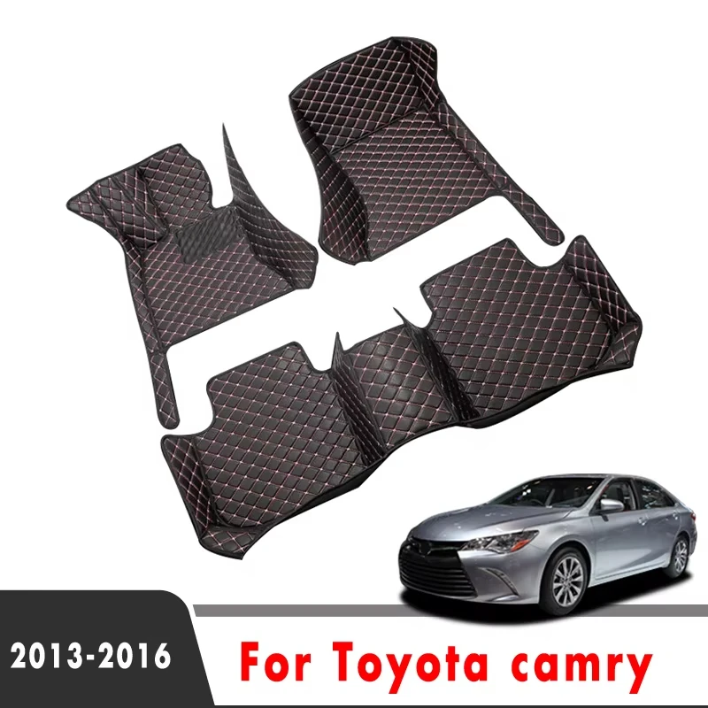 

Автомобильные коврики на заказ для Toyota Camry 2017 2016 2015 2014 2013 2012, ковры, кожаные подушечки для ног, аксессуары для интерьера