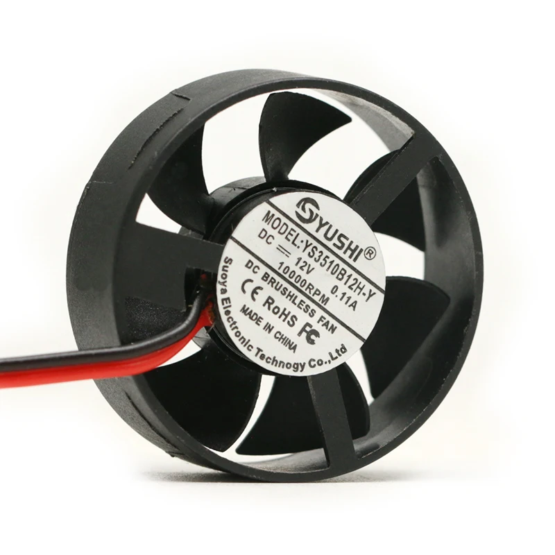 Circular non perforated silent car light LED headlight Cooling Fan 35x35x10mm double ball 35mm 5V 12V 24V