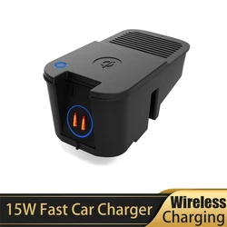 Car Phone Magnetic Wireless Charging Magsafe Charger Induction For Volvo XC90 S90 V90 XC60 S60 V60 C60 2016-2023 Black Interface