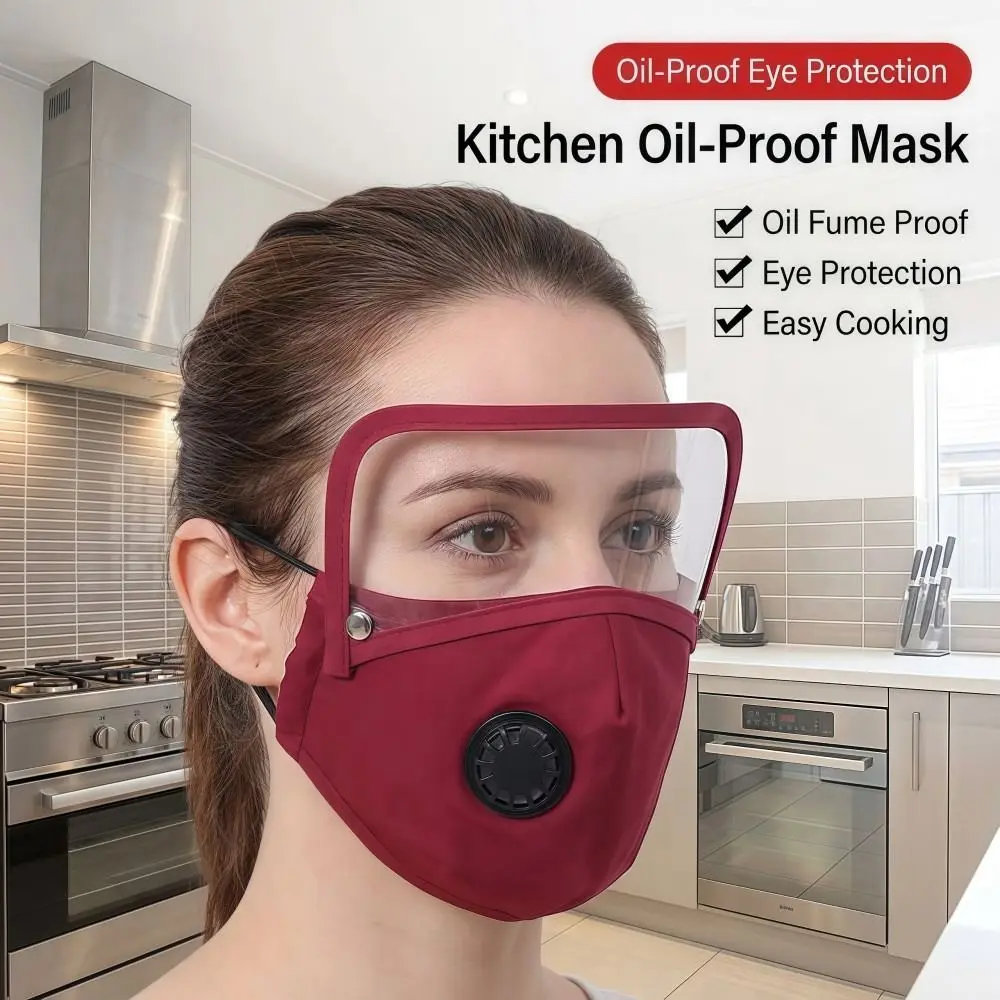 New HD Kitchen Oil Fume Shield Transparent Oil Splash Resistant Cooking Face Mask Fully Enclosed Detachable Eye Mask Home