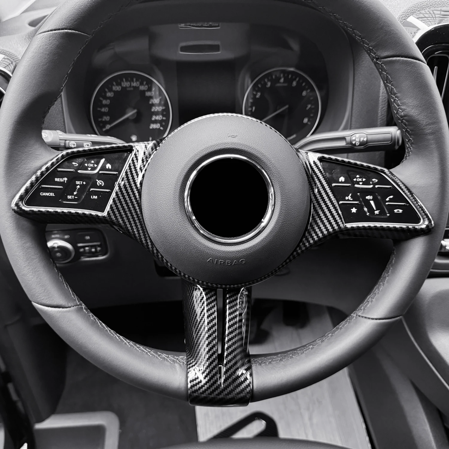

For Mercedes-Benz Vito/ V-Class W447 2024 Car Accessories ABS Plastic Steering Wheel Button Cover Trim 2pcs