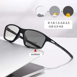 Ultra Light Blue Light Blocking Myopia Glasses Fashion Outdoor Color Changing Sports Near Sight Eyewear Photochromic Eyeglasses
