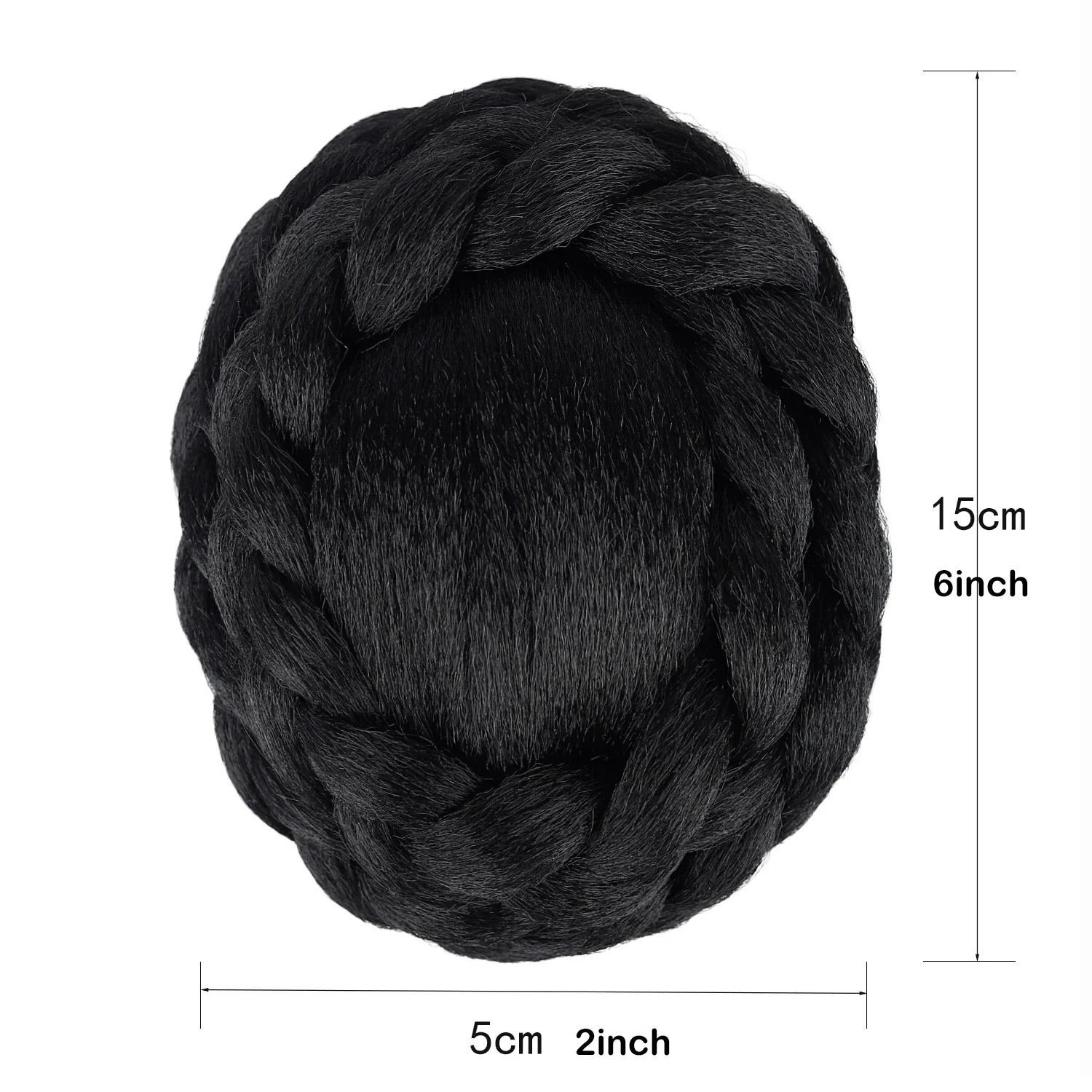 Synthetic Braided Hair Bun Chignon Clip On Wedding Bridal Hairpiece Vintage Fake Hair Bun For Cheongsam Women Updo Hairstyle
