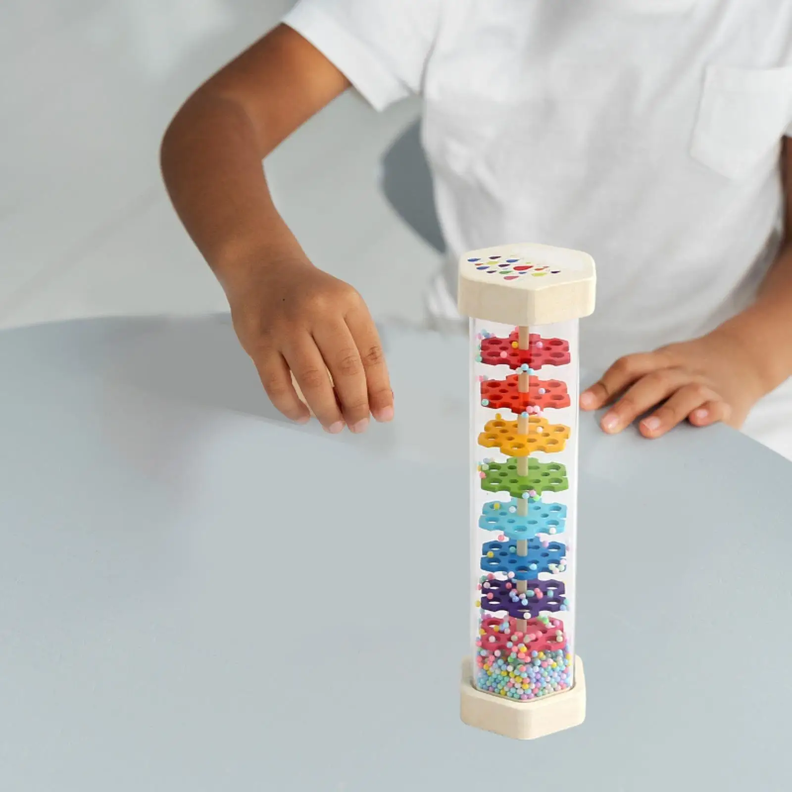 Beaded Rainmaker Sensory Toy Kleurrijk kralen regendruppel muziekinstrument voor