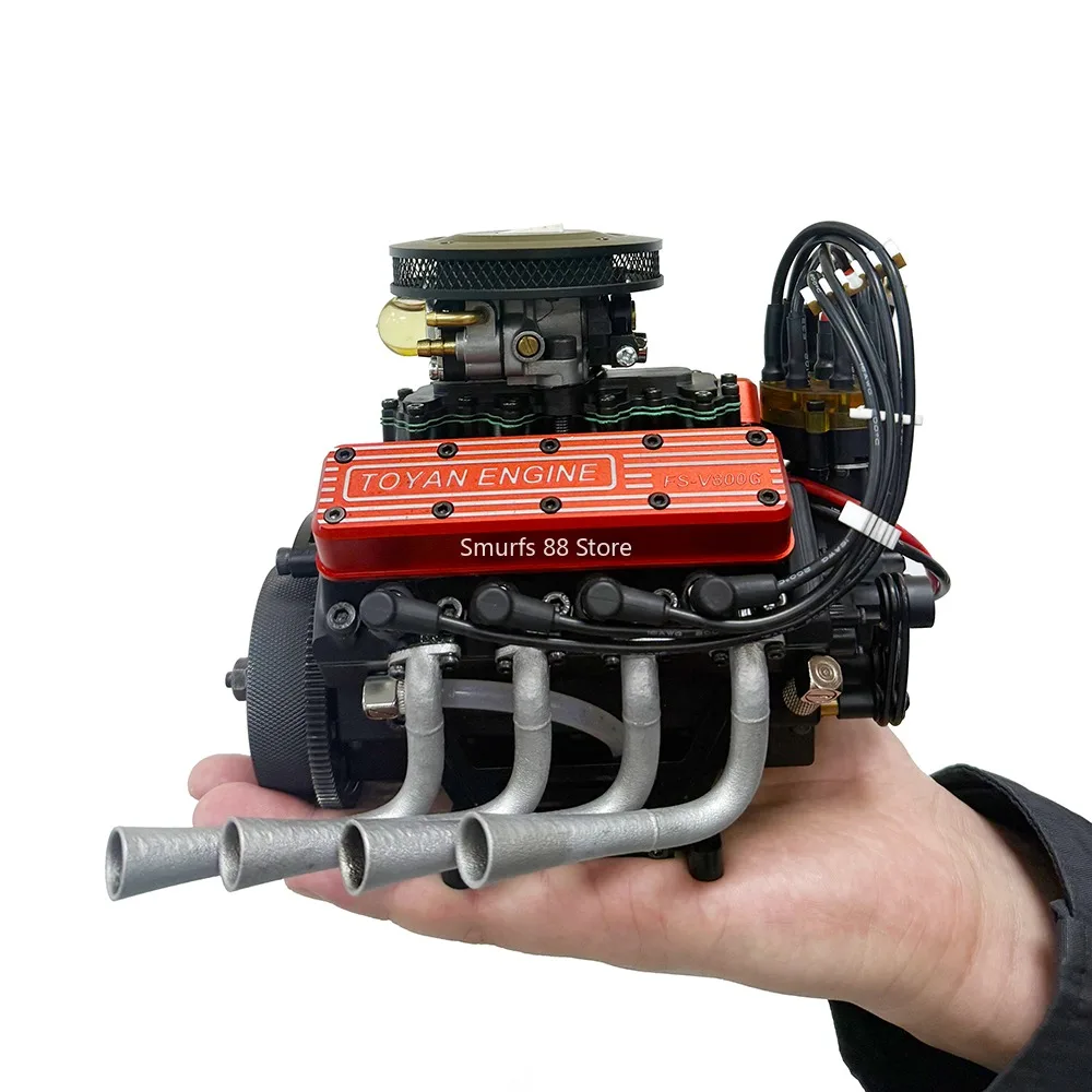 TOYAN V8 ビルディングキット 4 ストローク 28cc エンジンモデルキットフルメタル水冷バージョン FS-V800WGPC エンジンモデルおもちゃ