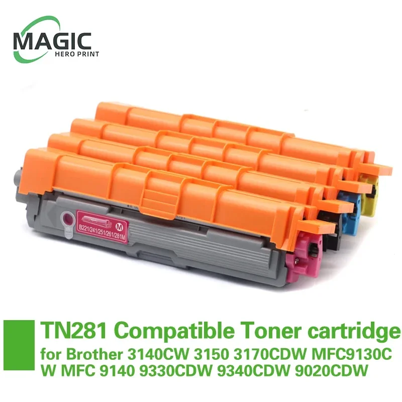 Compatible TN221 TN281 TN241 toner cartridge for Brother HL 3140CW 3150 3170CDW MFC9130CW MFC 9140 9330CDW 9340CDW DCP 9020CDW