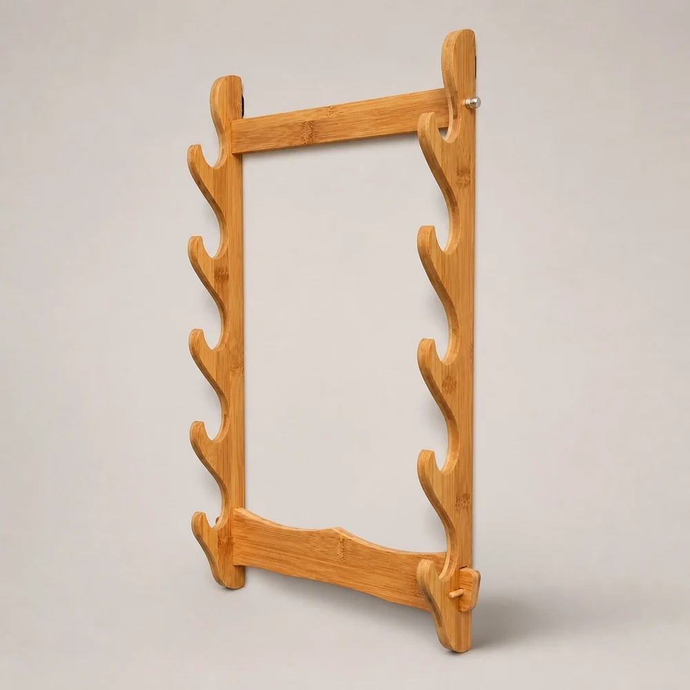 Bamboo Wall Mount Multi Tier Display Rack Wooden Holder for Home Decor Collectibles Small Instruments Accessories and Organized