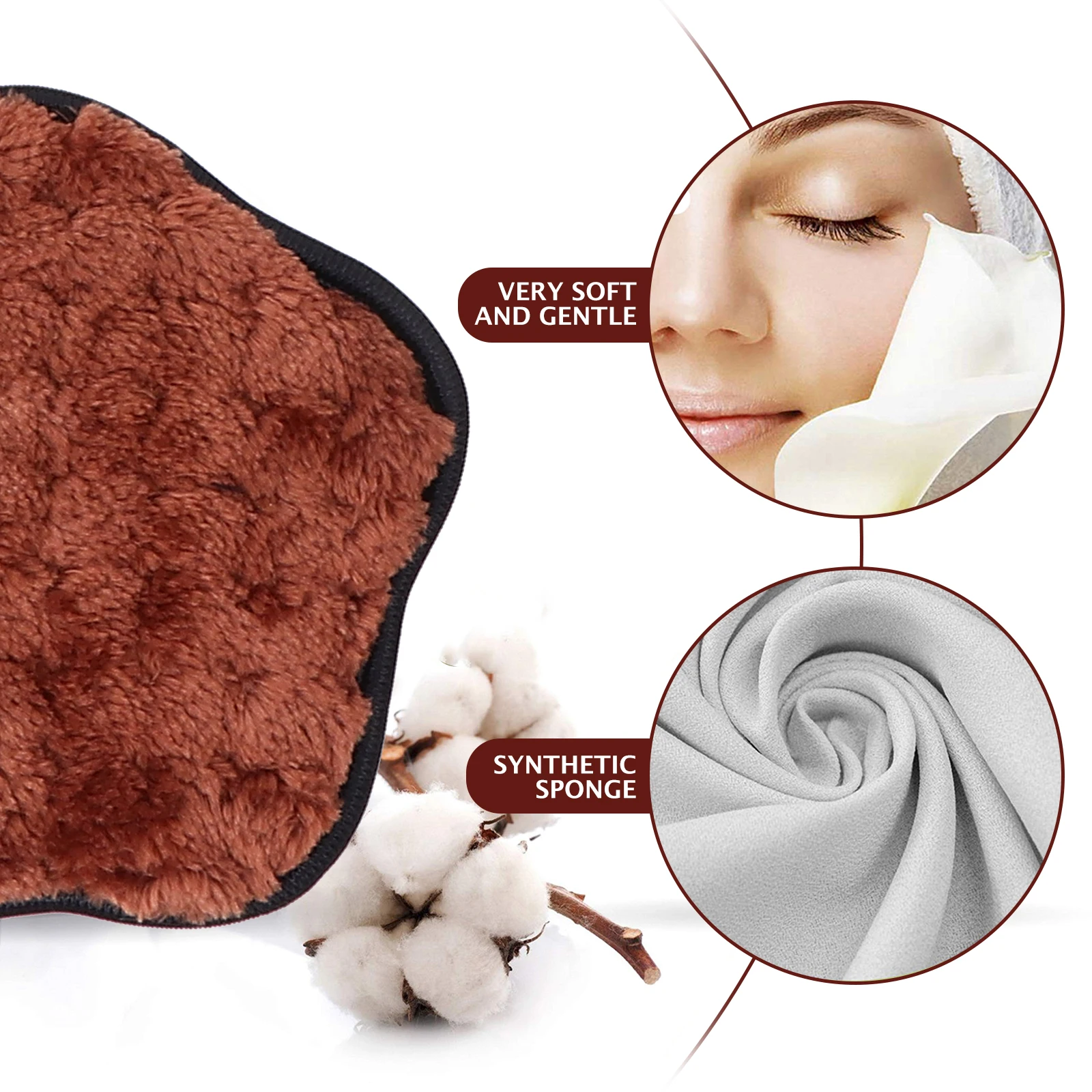 6 ชิ้นฟองน้ําสังเคราะห์แผ่นทําความสะอาดผิวหน้าขัดผิวอย่างอ่อนโยนขจัดสิ่งสกปรก Pore Cleanser ควบคุมน้ํามันทําความสะอาดทุกวันแต่งหน้า