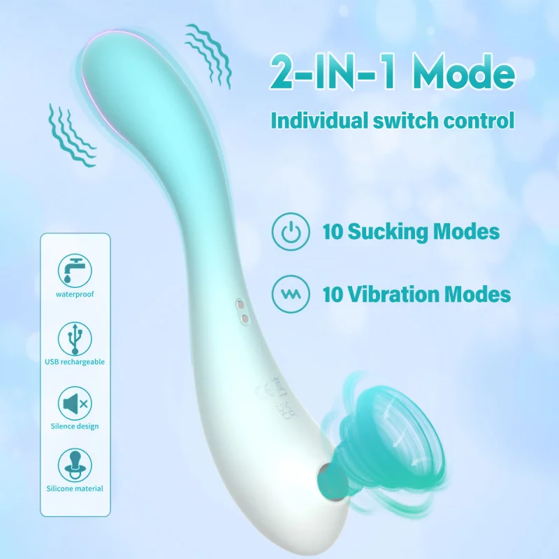 Cross-border New Product Sucking Gradient Double-Headed Vibrator Female Masturbation Clitoris Orgasm Massager Adult Sex Toys