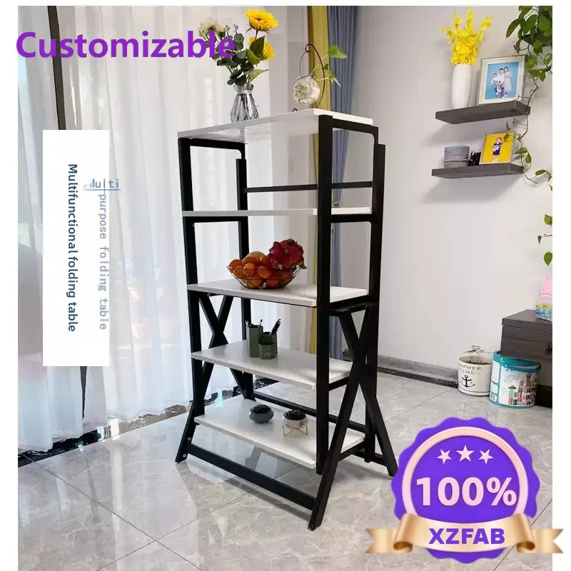 Factory Direct 2026 Folding Table Deformed Dining Apartment Multifunctional Shelf Foldable Rotating Flower Stand Multipurpose Fo