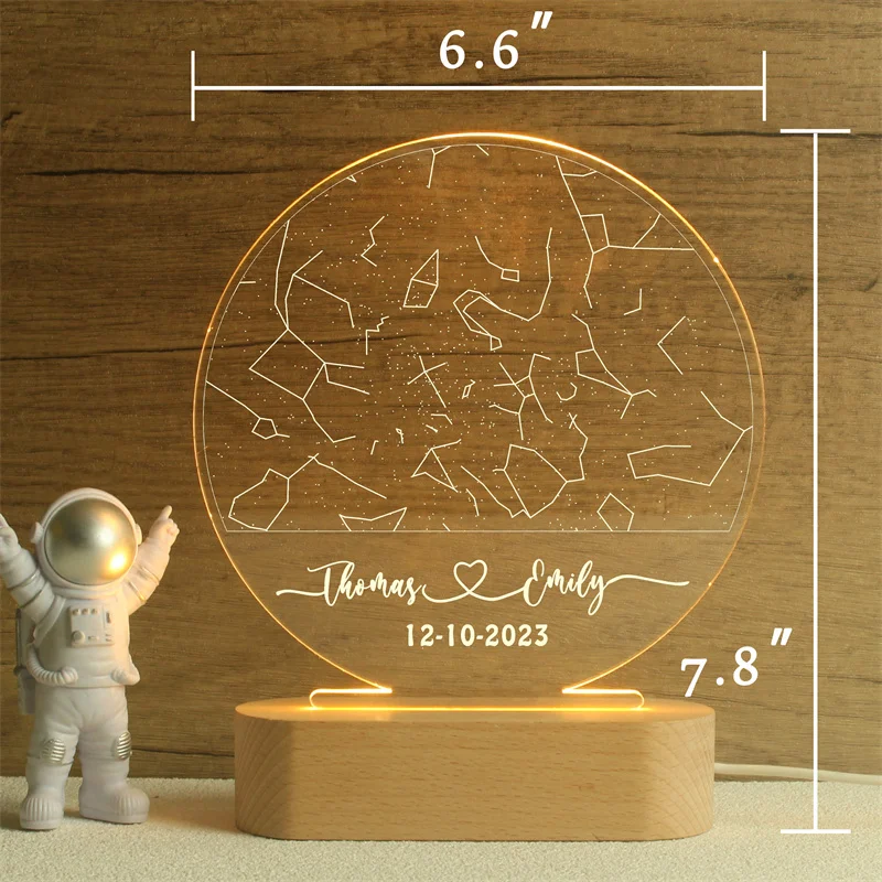 Custom Star Map By Date, Star Map Night Light, Personalized Constellation Map, Engagement Gift,Star Chart Gift,Gift For Couples