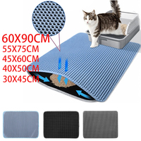 Cat Litter Mat Non Slip Big Pet Litter Box Filter Mat Double Layer Wear Resistant Waterproof Cat Litter Mat Pet Clean Supplies