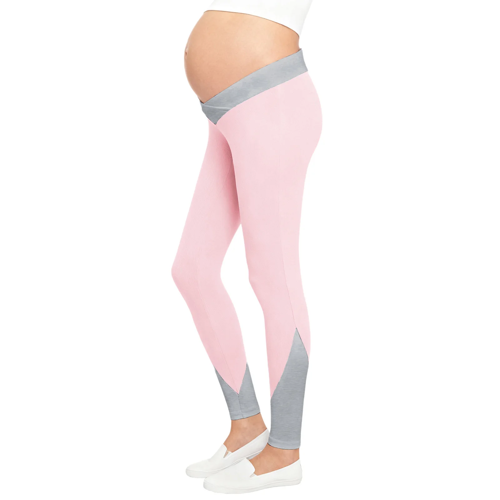 الأمومة منخفضة الارتفاع تحت البطن طماق النساء الحوامل الخامس الجبهة حزام مطاط السراويل لصالة الألعاب الرياضية اليوغا تجريب اللياقة البدنية المشي