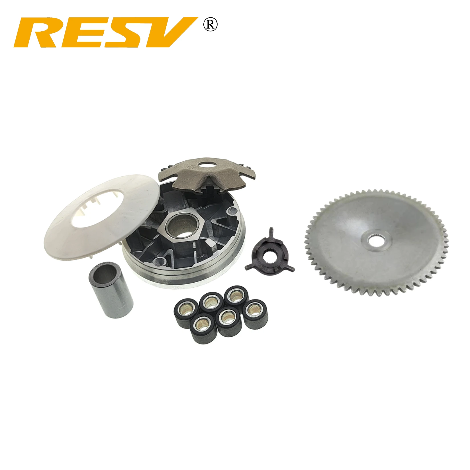 RESV for GY6 48cc 49cc 50cc 60cc 80cc 139QMA 139QMB 1P39QMB 147QMD Variator Clutch Assy. Pulley Roller