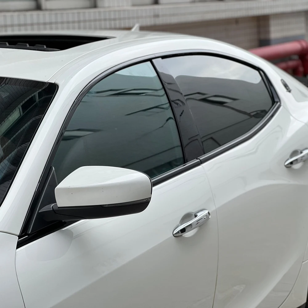 For Maserati Ghibli 2014-2024 Sedan Window Chrome Delete Blackout ABC Pillars Glossy Black Stickers