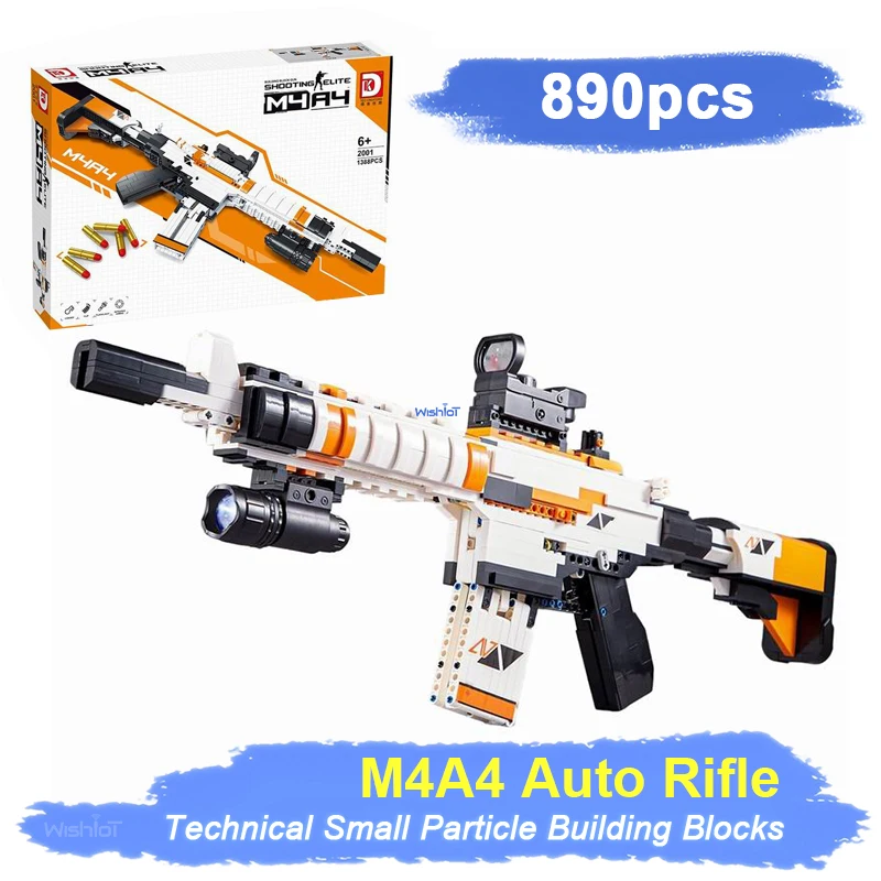 التقنية M4A4 السيارات بندقية نموذج بندقية اللبنات مع مجموعة المحرك الطوب لعب هدية للأطفال الأطفال #1