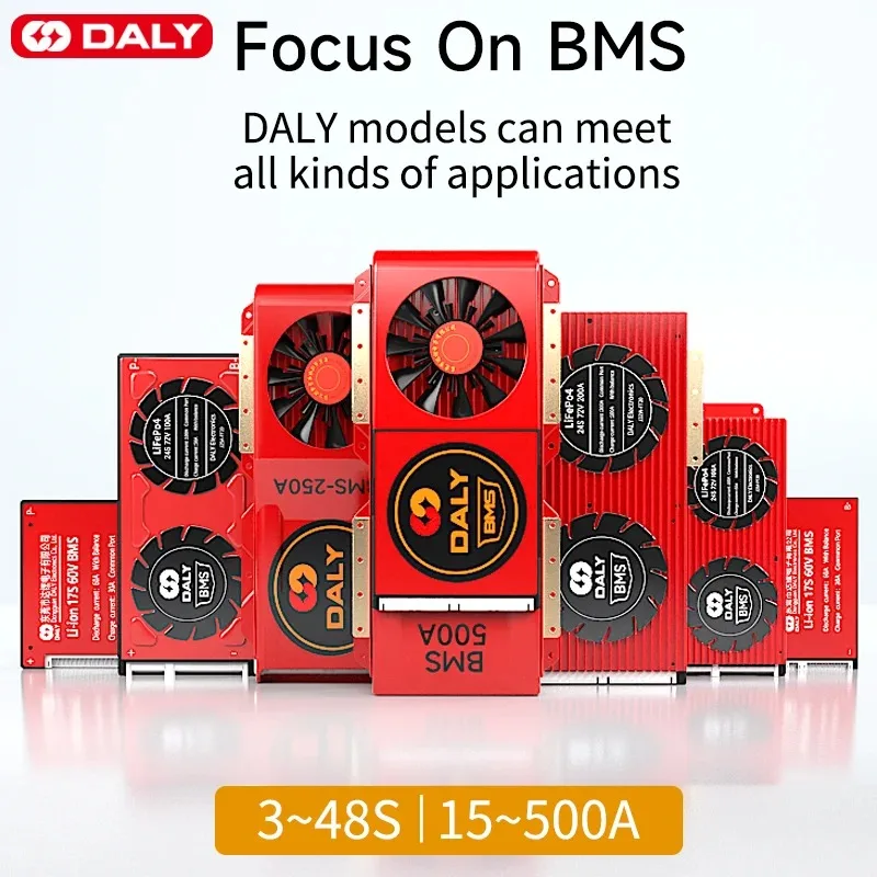 DALY Hardware Oddzielny port BMS Akumulator Li-ion LiFePO4 BMS 4S 7S 8S 10S 13S 16S 20S 12V 24V 36V 48V 60V 72V 20A 30A 40A 50A 60A