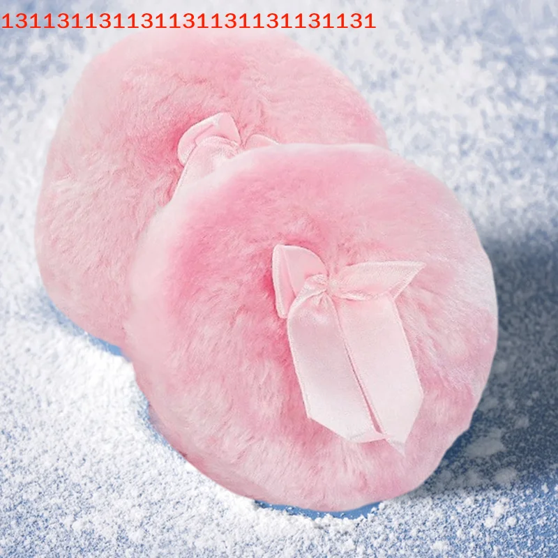 Profesjonalna pluszowa gąbeczka do makijażu z kokardką, okrągła, miękka, puszysta, do pudru sypkiego, urocza gąbeczka do podkładu, narzędzie kosmetyczne.