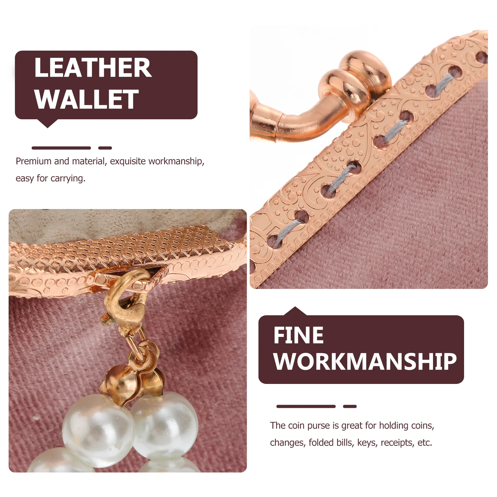 Exquisite Workmanship Coin Pouch Vintage Style Purse Portable Small Wallet Red Vintage Style Purse Lovely Coin Pouch