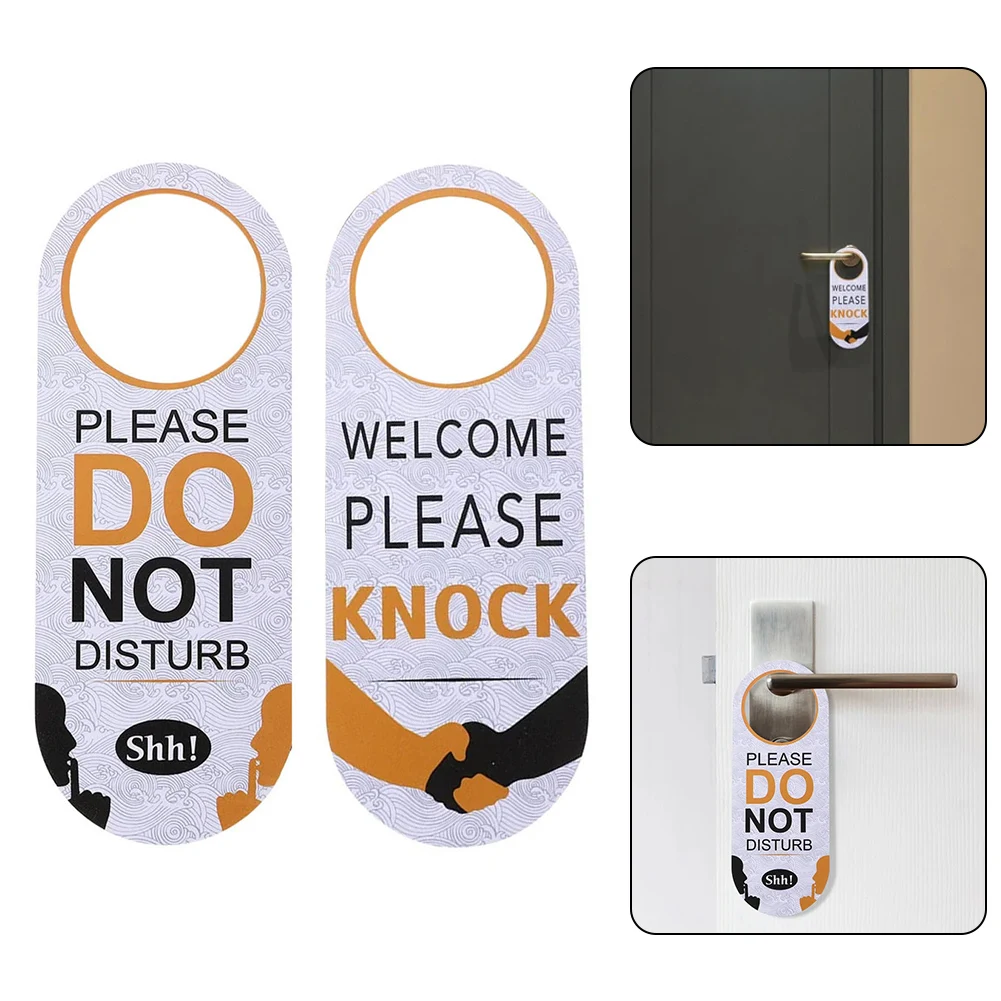 1pcs Do Not Disturb Please Knock Signs For Hotel Meeting Bar Mall Leather Hanging Warn Ornament English Version Prompt Board ﻿