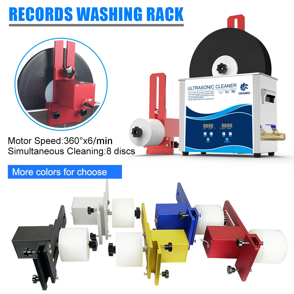 Nettoyeur à ultrasons pour disques vinyles, machine pour livres, 6,5 L, puissance 180W, avec cadre d'enregistrement, moteur à rotation rapide K