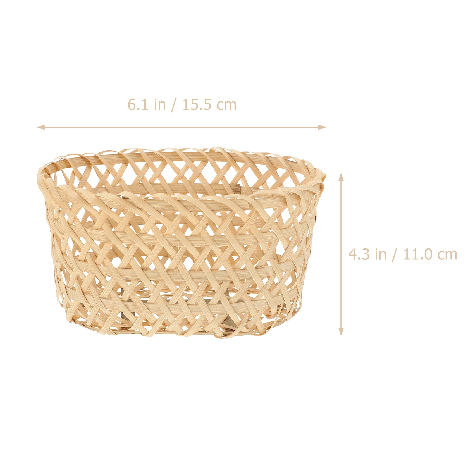 

2 Pcs Bamboo Snack Basket Fruit Storage Decorative Baskets for Home Food Container
