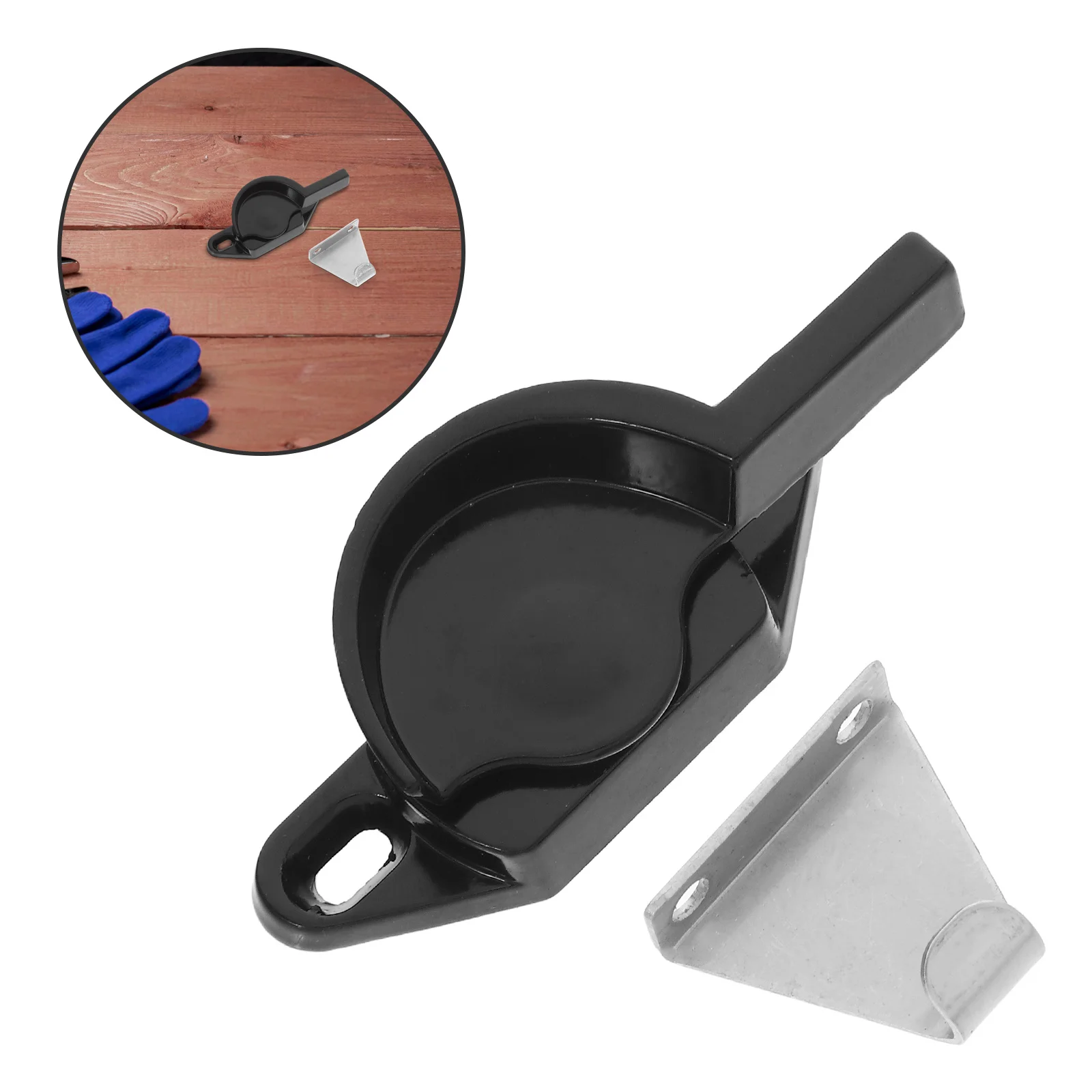 قفل أمان للنافذة المنزلقة من الألومنيوم، قفل باب هلال أسود لقطع غيار الأبواب المنزلقة للنوافذ #1