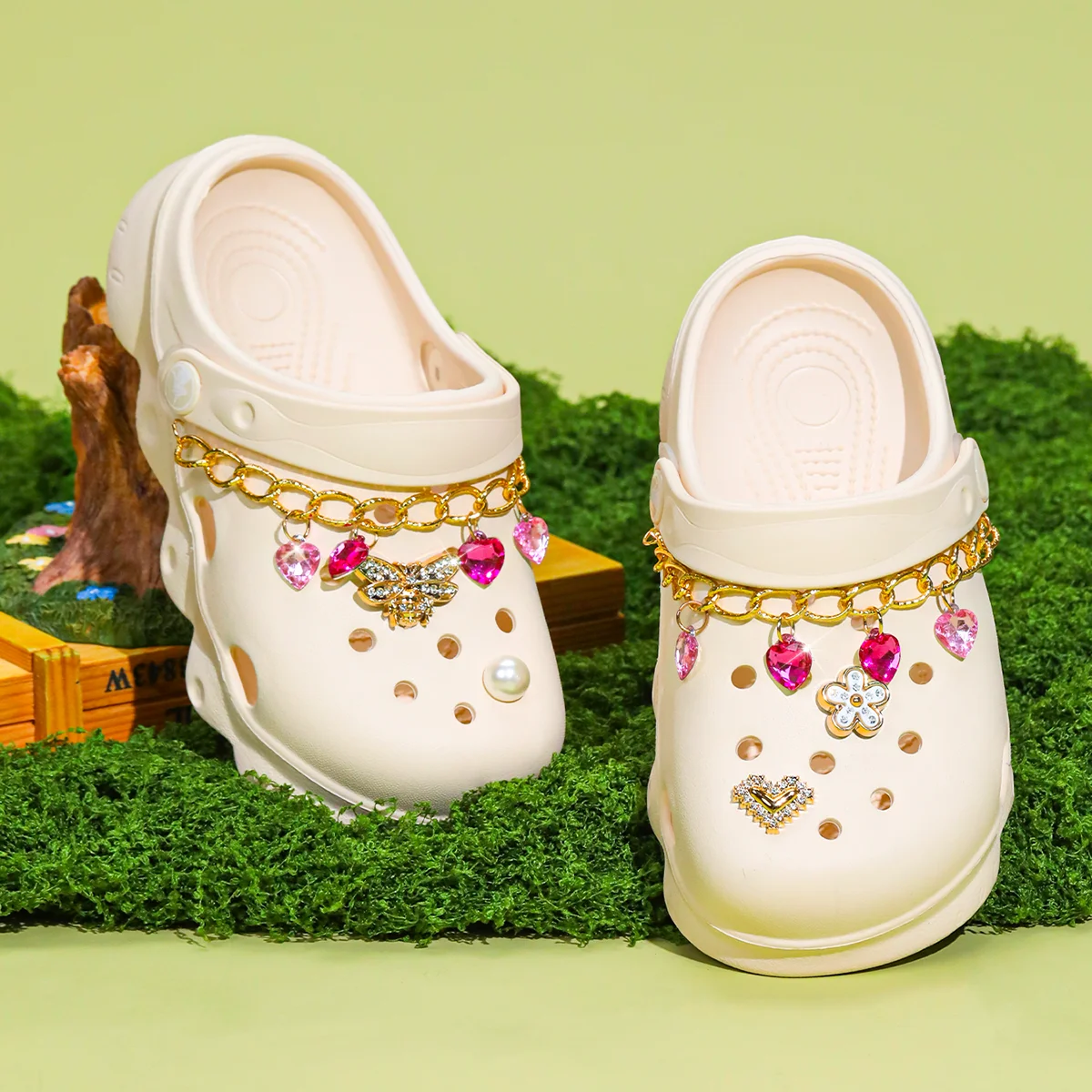 Kinder-Glitzer-Clogs, Leichte EVA-Gartenschuhe, Wasserdichte Rutschfeste Sandalen, Bequeme Slip-On Schuhe für Drinnen und Draußen 1214 – Detail 12