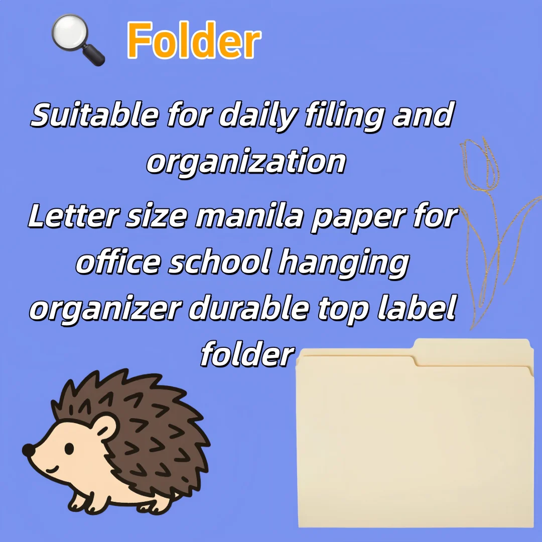 

Half-Cut Manila File Folders Letter Size 8.5x11, 36-Pack for Office School, Hanging Organizer, Top Tab, Durable